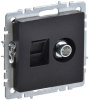 BRITE Розетка двойная TV+RJ45 кат.5E РТВ/РК12-БрЧ черный IEK фото в интернет-магазине БелЭлектрикМонтаж