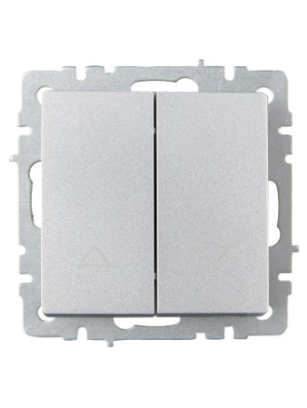 BRITE Выключатель жалюзи 10А ВС10-1-5-БрА алюминий IEK фото в интернет-магазине БелЭлектрикМонтаж