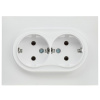 SKANDY Розетка 2-местная с заземлением без защитных шторок 16А в сборе SK-R08W арктический белый IEK