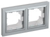 BRITE Рамка 2-местная IP44 РУ-2-БрА-44 алюминий IEK