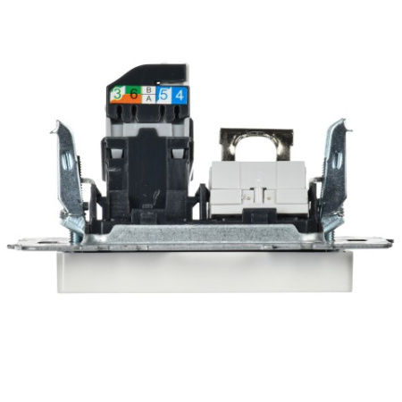 BRITE Розетка двойная RJ11+RJ45 кат.5E РК/Т12-БрБ белый IEK