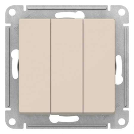 ATN000231   ATLASDESIGN 3-клавишный ВЫКЛЮЧАТЕЛЬ, сх.1+1+1, 10АХ, механизм, БЕЖЕВЫЙ фото в интернет-магазине БелЭлектрикМонтаж