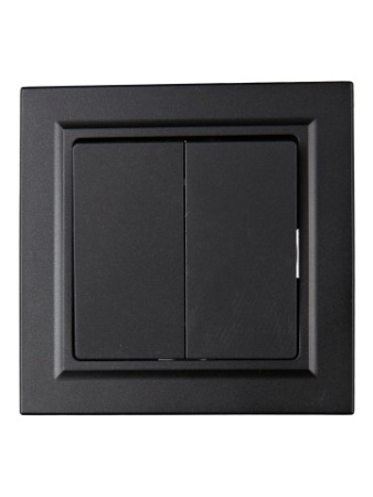 BRITE Выключатель 2-клавишный 10А ВС10-2-0-БрЧ черный IEK фото в интернет-магазине БелЭлектрикМонтаж
