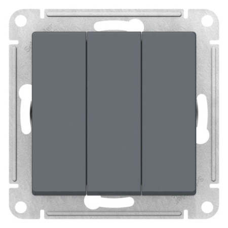 Выключатель 3-клавишный Schneider Electric AtlasDesign ATN000731 Грифель фото в интернет-магазине БелЭлектрикМонтаж