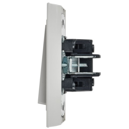 BRITE Выключатель 2-клавишный проходной 10А ВС10-2-6-БрБ белый IEK фото в интернет-магазине БелЭлектрикМонтаж