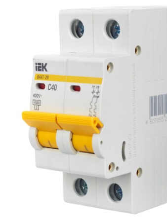 ВА47-29 2Р 40А 4,5кА х-ка С ИЭК автоматический выключатель