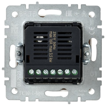 BRITE Термостат электронный с индикацией ТС10-1-БрБ белый IEK