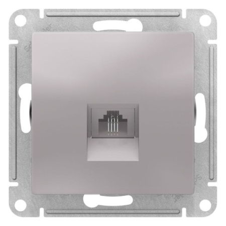 Розетка телефонная Schneider Electric AtlasDesign ATN000381 Алюминий фото в интернет-магазине БелЭлектрикМонтаж