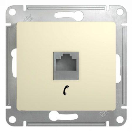 Розетка телефонная Schneider Electric Glossa GSL000281T Бежевый фото в интернет-магазине БелЭлектрикМонтаж