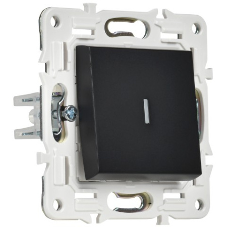 SKANDY Выключатель 1-клавишный с индикацией 10А SK-V07Bl черный IEK