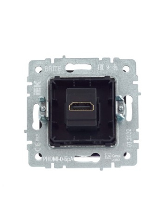 BRITE Розетка HDMI РHDMI-0-БрА алюминий IEK фото в интернет-магазине БелЭлектрикМонтаж