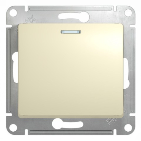 Выключатель 1-клавишный с подсветкой Schneider Electric Glossa GSL000213 Бежевый фото в интернет-магазине БелЭлектрикМонтаж