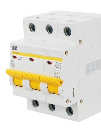 ВА47-29 3Р 20А 4,5кА х-ка С ИЭК автоматический выключатель
