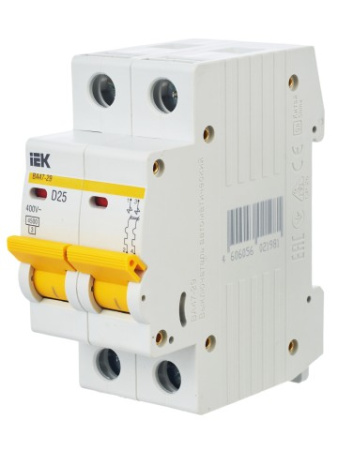 Авт. выкл.ВА47-29 2Р 25А 4,5кА х-ка D ИЭК фото в интернет-магазине БелЭлектрикМонтаж