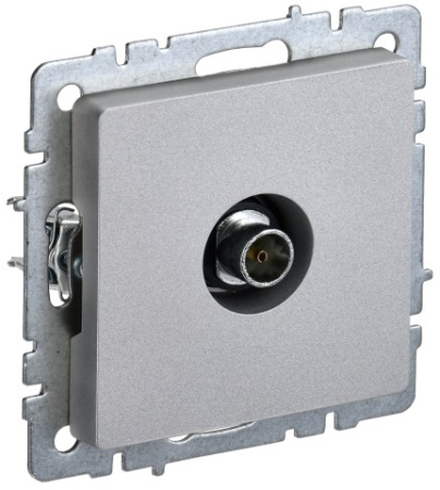 BRITE Розетка TV оконечная РТВ11-0-БрА алюминий IEK фото в интернет-магазине БелЭлектрикМонтаж