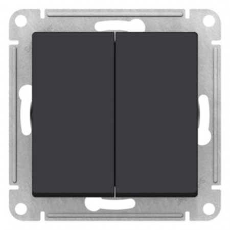 ATN001073 ATLASDESIGN 2-клавишный ПЕРЕКЛЮЧАТЕЛЬ, перекрестный, 2 x сх. 7, 10АХ, механизм, КАРБОН (460918)