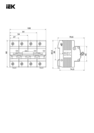 ВА47-100 3Р 80А 10кА х-ка С ИЭК автоматический выключатель ВА47-100 3Р 80А 10кА х-ка С ИЭК автоматический выключатель