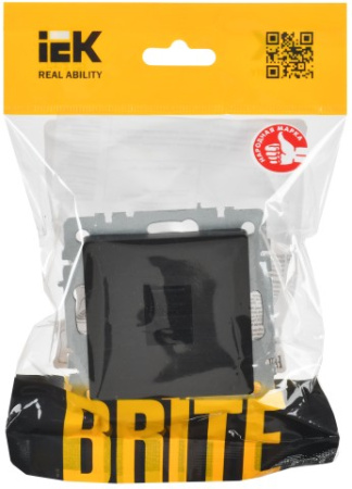 BRITE Розетка компьютерная RJ45 кат.6 РК11-БрЧ черный IEK