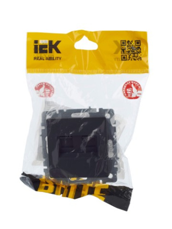 BRITE Розетка двойная RJ11+RJ45 кат.5E РК/Т12-БрГ графит IEK