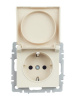 BRITE Розетка 1-местная с заземлением с защитными шторками и крышкой 16А IP44 РСбш10-3-44-БрКр бежевый IEK