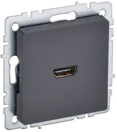 BRITE Розетка HDMI РHDMI-0-БрГ графит IEK фото в интернет-магазине БелЭлектрикМонтаж