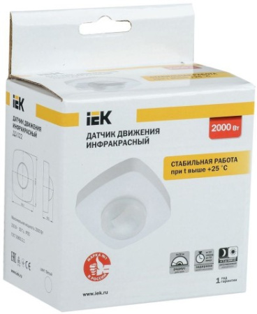Датчик движения ДД-022 2000Вт 360град 4мх20м IP20 белый IEK
