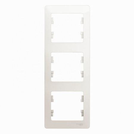 Рамка на 3 поста вертикальная Schneider Electric Glossa GSL000607 Перламутр