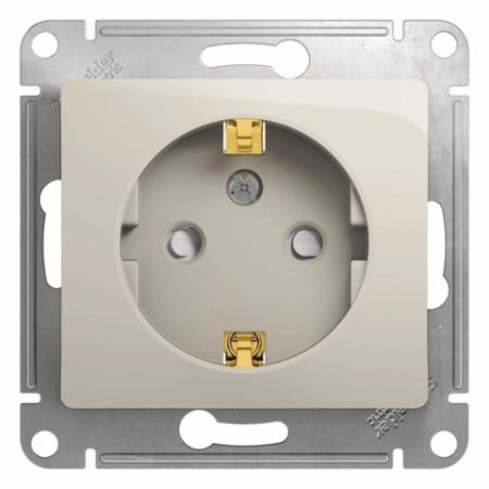 Розетка с заземлением со шторками Schneider Electric Glossa GSL000945 Молочный