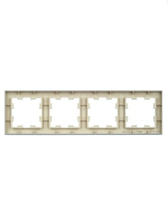 BRITE Рамка 4-местная РУ-4-БрА алюминий IEK