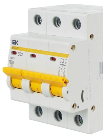 ВА47-29 3Р 63А 4,5кА х-ка С ИЭК автоматический выключатель