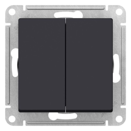 Переключатель 2-клавишный Schneider Electric AtlasDesign ATN001065 Карбон фото в интернет-магазине БелЭлектрикМонтаж