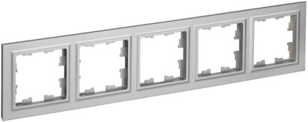 BRITE Рамка 5-местная РУ-5-БрА алюминий IEK