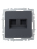 BRITE Розетка компьютерная двойная RJ45 кат.6 РК11-2-БрГ графит IEK