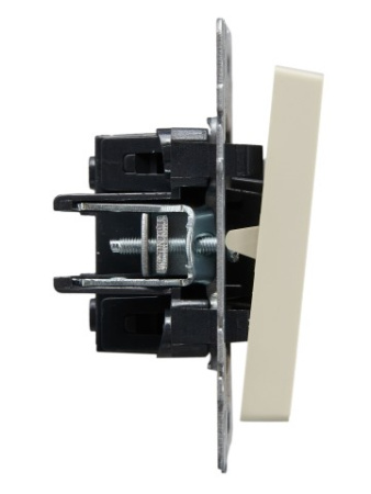 BRITE Выключатель 1-клавишный проходной 10А ВС10-1-6-БрКр бежевый IEK фото в интернет-магазине БелЭлектрикМонтаж