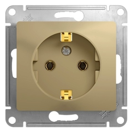 Розетка с заземлением без шторок Schneider Electric Glossa GSL000443 Титан фото в интернет-магазине БелЭлектрикМонтаж