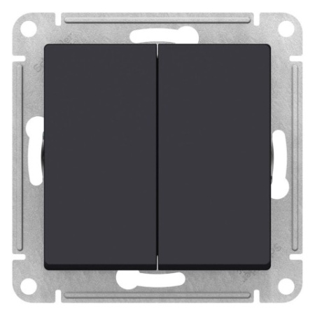 Выключатель 2-клавишный Schneider Electric AtlasDesign ATN001051 Карбон фото в интернет-магазине БелЭлектрикМонтаж