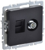 BRITE Розетка двойная TV+RJ45 кат.5E РТВ/РК12-БрЧ черный IEK фото в интернет-магазине БелЭлектрикМонтаж