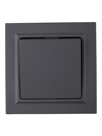 BRITE Выключатель 1-клавишный 10А в сборе ВСР10-1-0-БрГ графит IEK