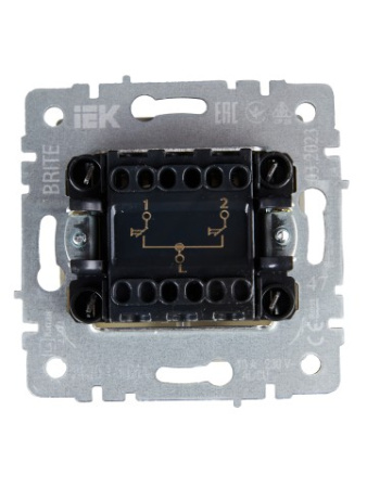 BRITE Выключатель жалюзи 10А ВС10-1-5-БрА алюминий IEK фото в интернет-магазине БелЭлектрикМонтаж