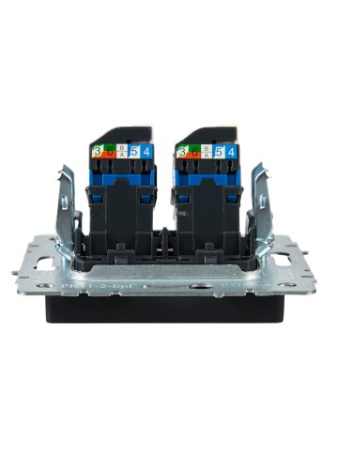 BRITE Розетка компьютерная двойная RJ45 кат.6 РК11-2-БрГ графит IEK