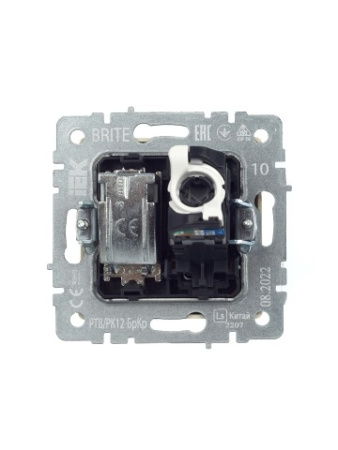 BRITE Розетка двойная TV+RJ45 кат.5E РТВ/РК12-БрКр бежевый IEK фото в интернет-магазине БелЭлектрикМонтаж
