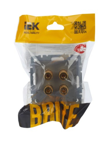 BRITE Аудиорозетка 4-местная РА10-БрС сталь IEK