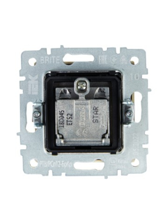 BRITE Розетка двойная TV+SAT РТВ/РСп12-БрКр бежевый IEK фото в интернет-магазине БелЭлектрикМонтаж