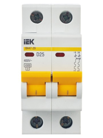 Авт. выкл.ВА47-29 2Р 25А 4,5кА х-ка D ИЭК фото в интернет-магазине БелЭлектрикМонтаж