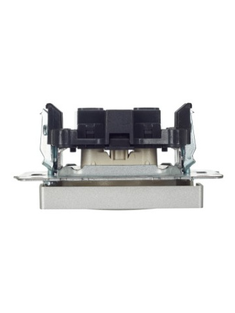 BRITE Розетка 1-местная без заземления без защитных шторок 10А РС10-1-0-БрА алюминий IEK фото в интернет-магазине БелЭлектрикМонтаж