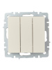 BRITE Выключатель 3-клавишный 10А ВС10-3-0-БрКр бежевый IEK фото в интернет-магазине БелЭлектрикМонтаж
