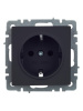 BRITE Розетка 1-местная с заземлением с защитными шторками 16А РС14-1-0-БрГ графит IEK фото в интернет-магазине БелЭлектрикМонтаж