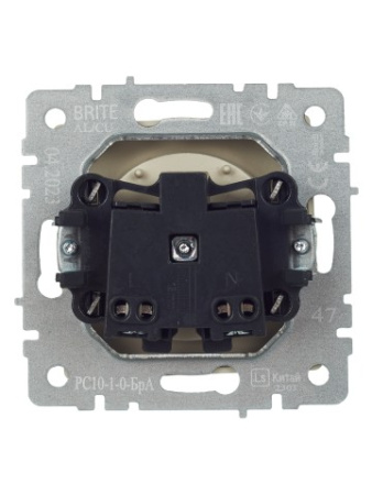 BRITE Розетка 1-местная без заземления без защитных шторок 10А РС10-1-0-БрА алюминий IEK фото в интернет-магазине БелЭлектрикМонтаж