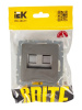 BRITE Розетка двойная RJ11+RJ45 кат.5E РК/Т12-БрС сталь IEK
