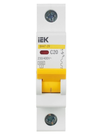 ВА47-29 1Р 20А 4,5кА х-ка С ИЭК автоматический выключатель